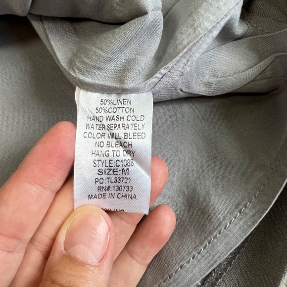 Altar'd State NWT Gray Boho Embroidered Linen Cotton Mini Skirt, Size Medium - Picture 3 of 5